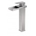 BWE Single Handle Waterfall Bathroom Sink Vessel Faucet Brushed Nickel - B00TI0U6P2